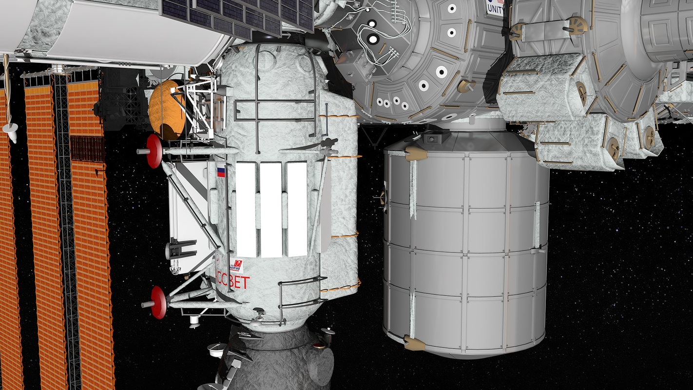 3d model of iss rassvet mini research