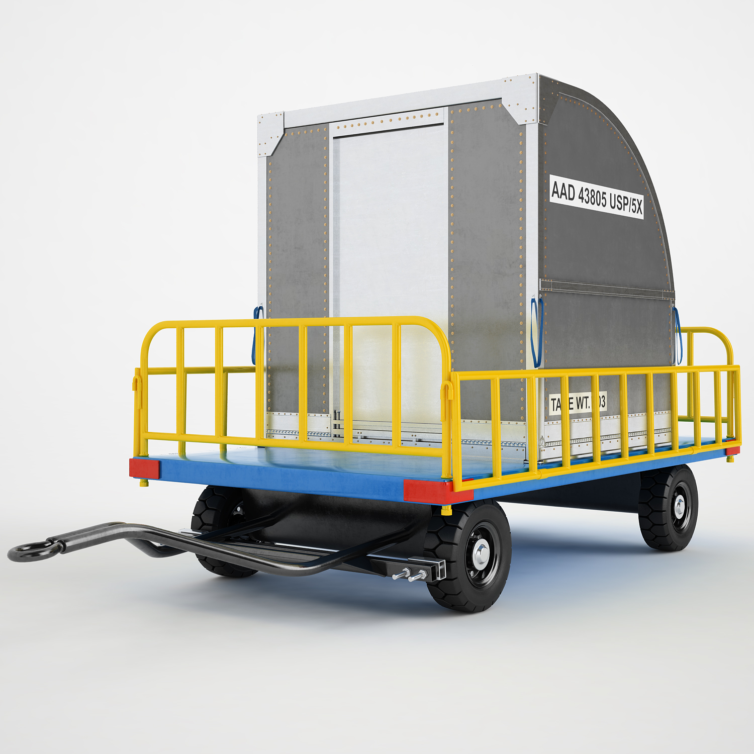 airport luggage trailer 3d model