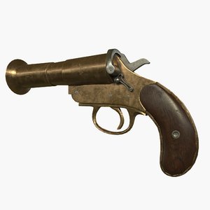 3d model flare pistol