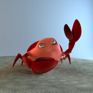 rigged cartoon crab 3d obj