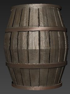 MId/Low Poly Wooden Barrel