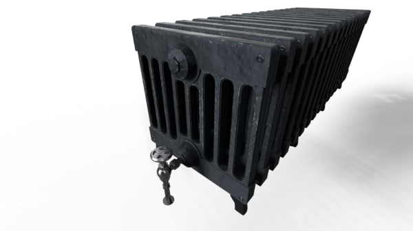 3D модель Викторианский чугунный радиатор - черный - TurboSquid 1136507