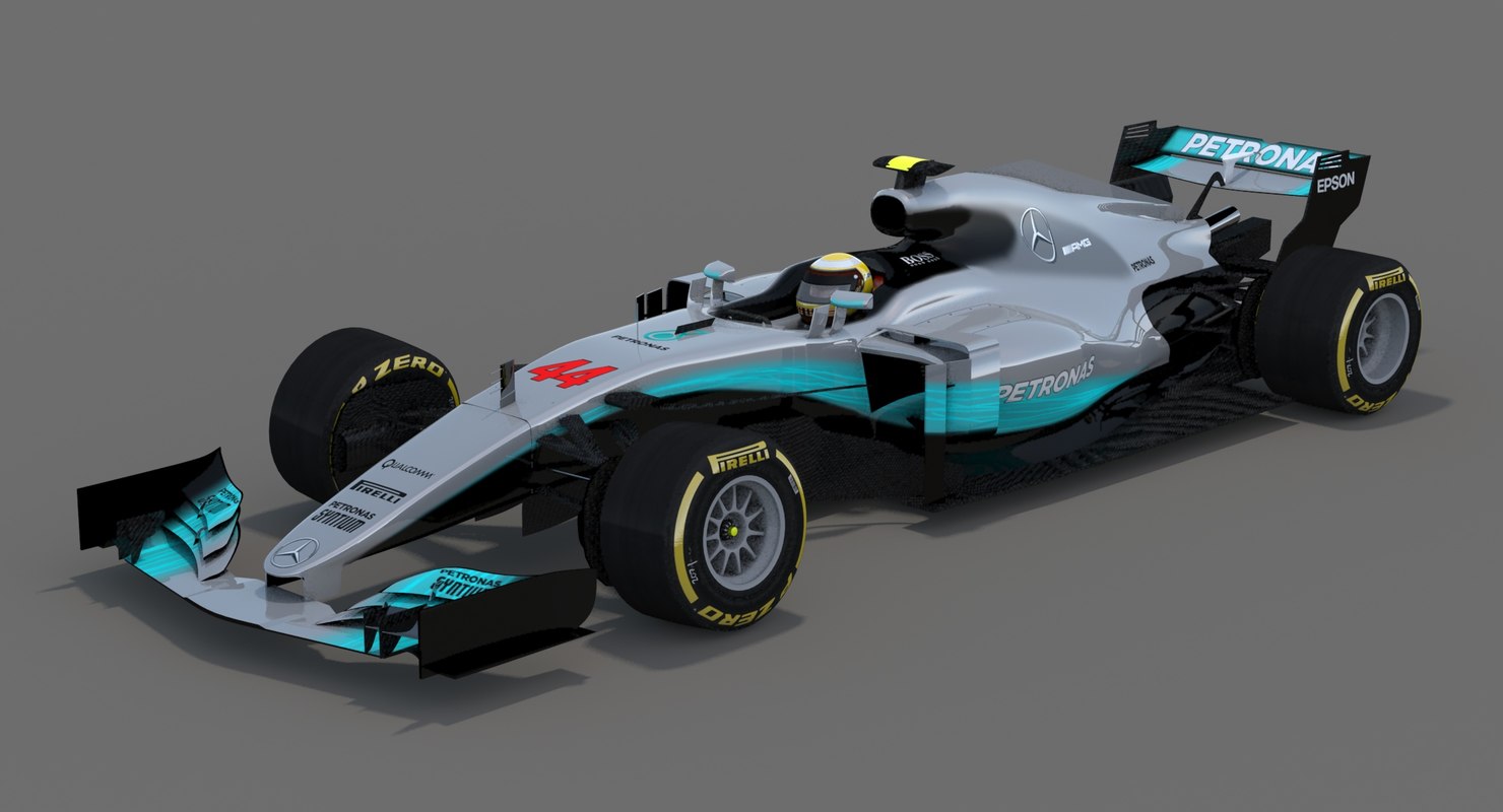 3d mercedes w08 formula 1 model