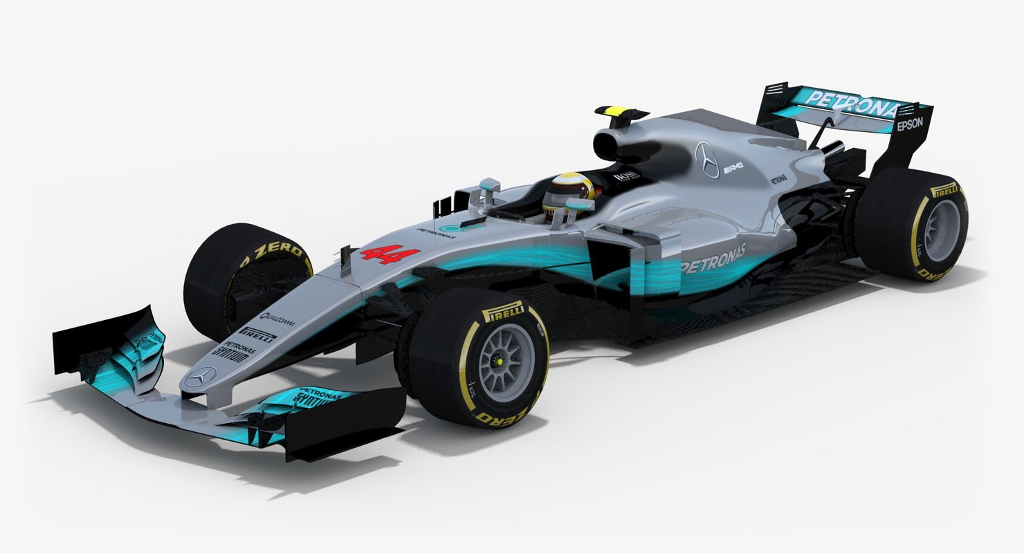 3d mercedes w08 formula 1 model