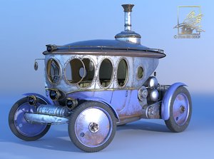 3d steam automobile steampunk punk model