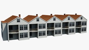 3d model norwegian townhouse house