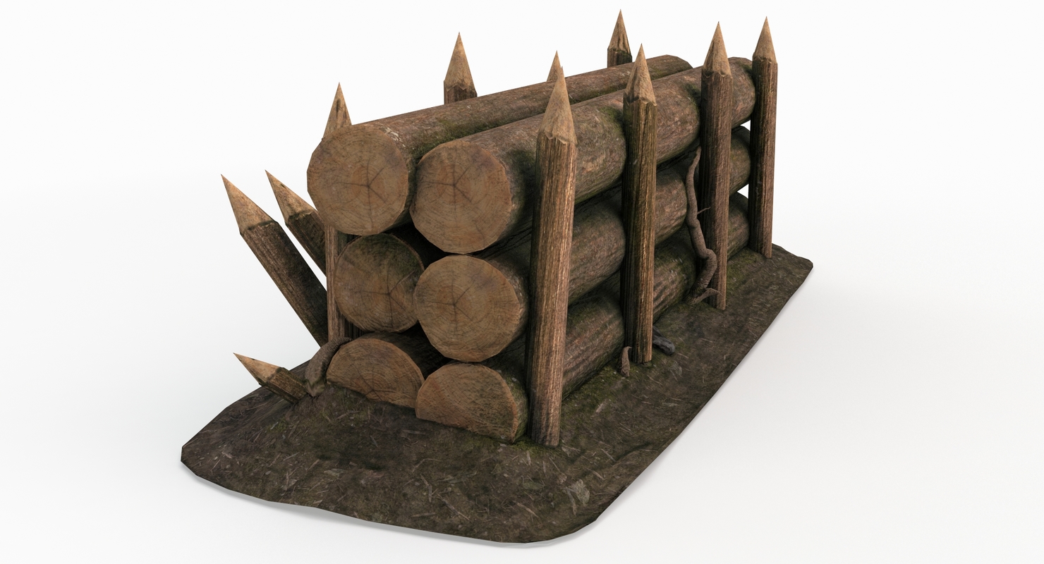 Wood Barricade Pbr 3d Model