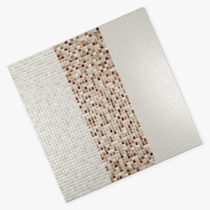 3d tile wall glass beige model