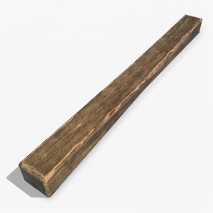 square wood log 3d model