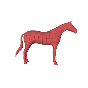 3d model of base mesh horse