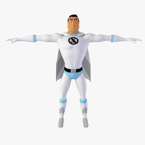 cartoon classic superhero real-time 3d model