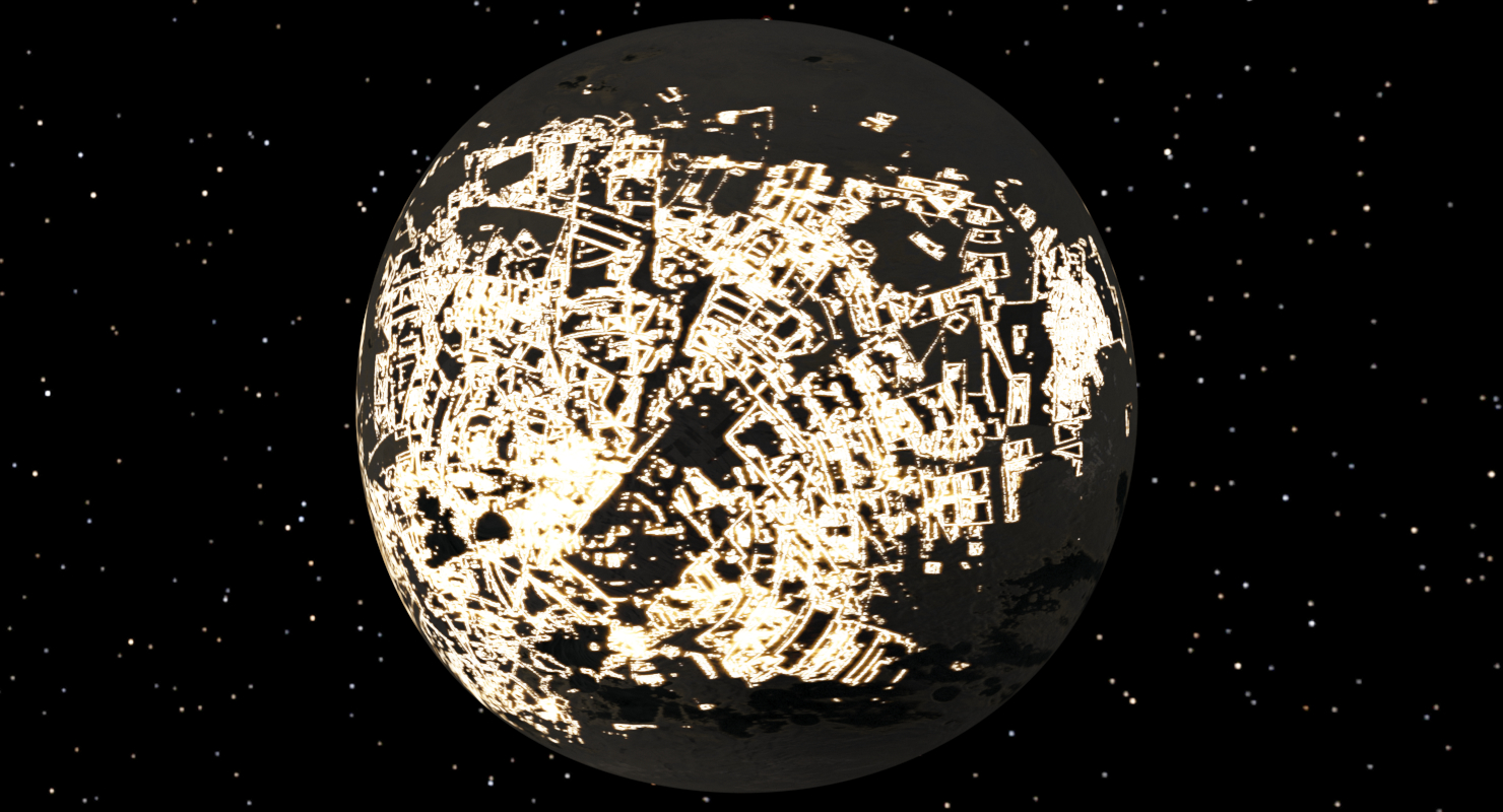 3d colonized exoplanet