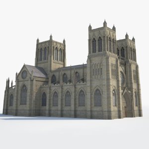 3d english medieval gothic cathedral