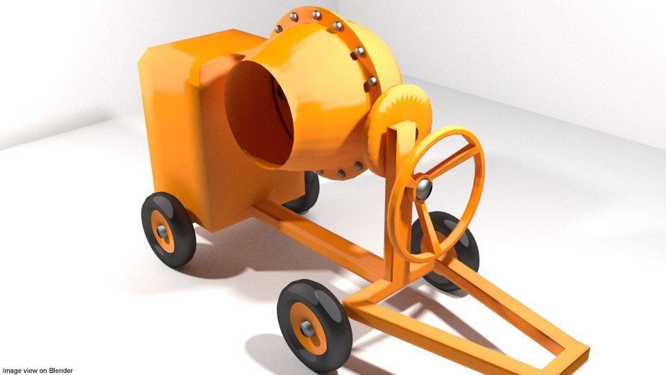 concrete machine mixer 3d model