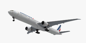3d boeing 777-300 plane air france