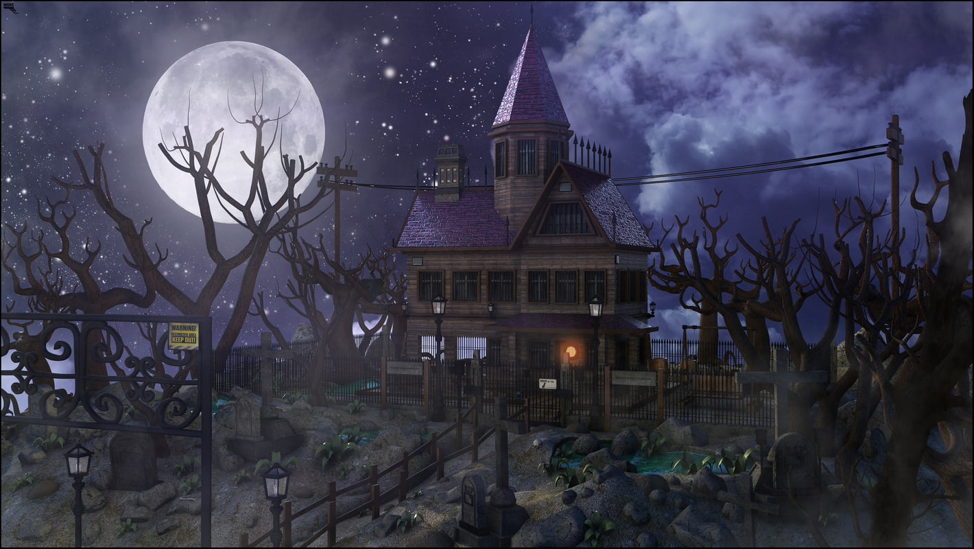 obj haunted mansion cartoon