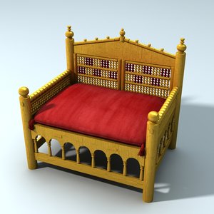 3d model medieval norman throne