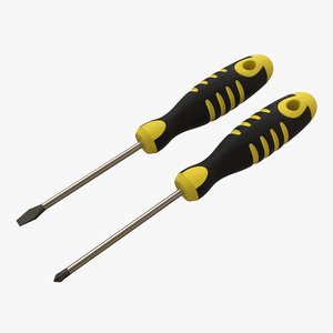 screwdrivers flathead phillips 3d obj