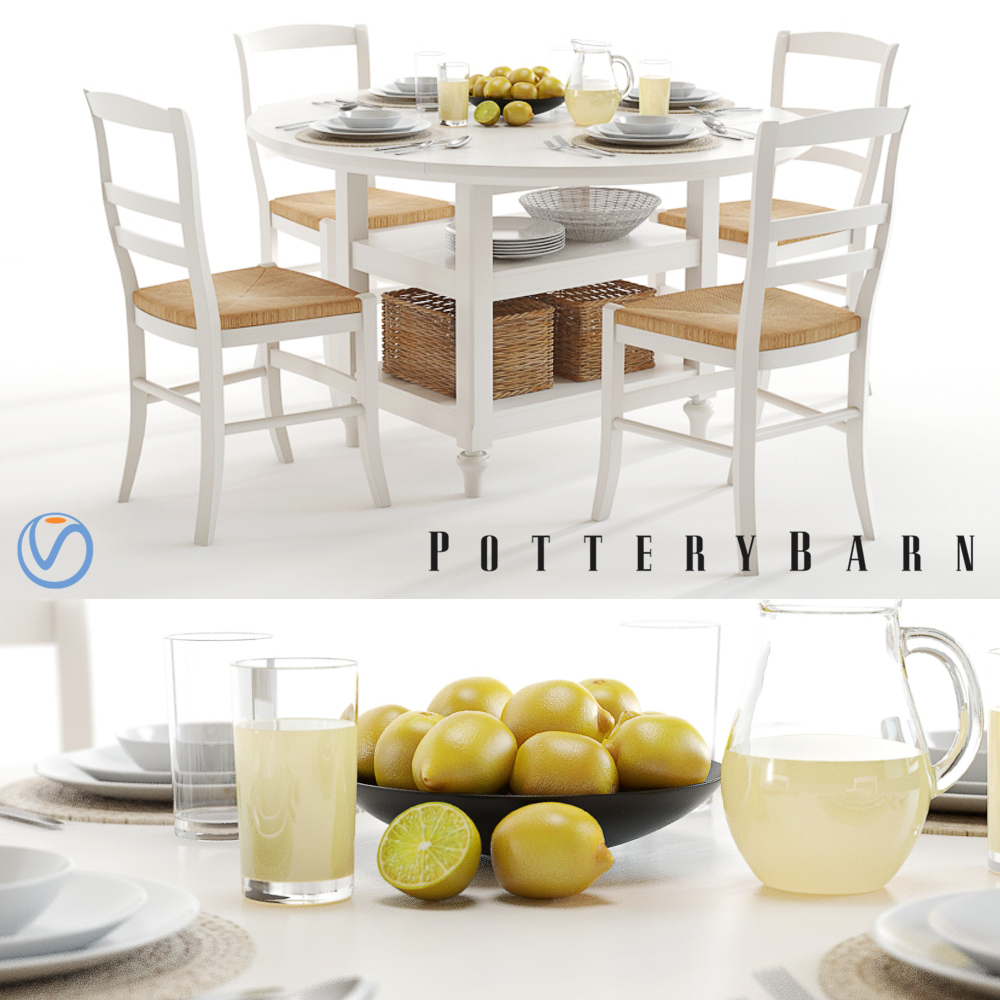 Pottery Barn Shayne Table 3d Max