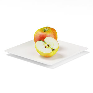 half apple white plate max