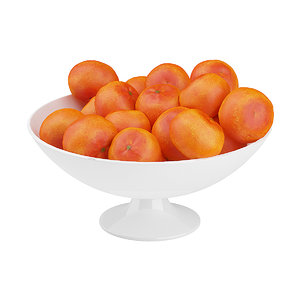 3d model tangerines bowl