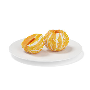 half tangerine white plate c4d