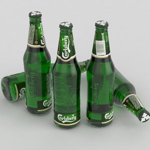 beer bottle carlsberg 3d max