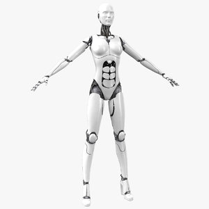3d max sci-fi female cyborg robot
