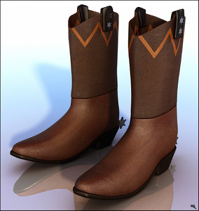 cowboy boots 3d max