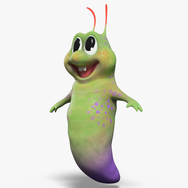 3d cartoon slug model