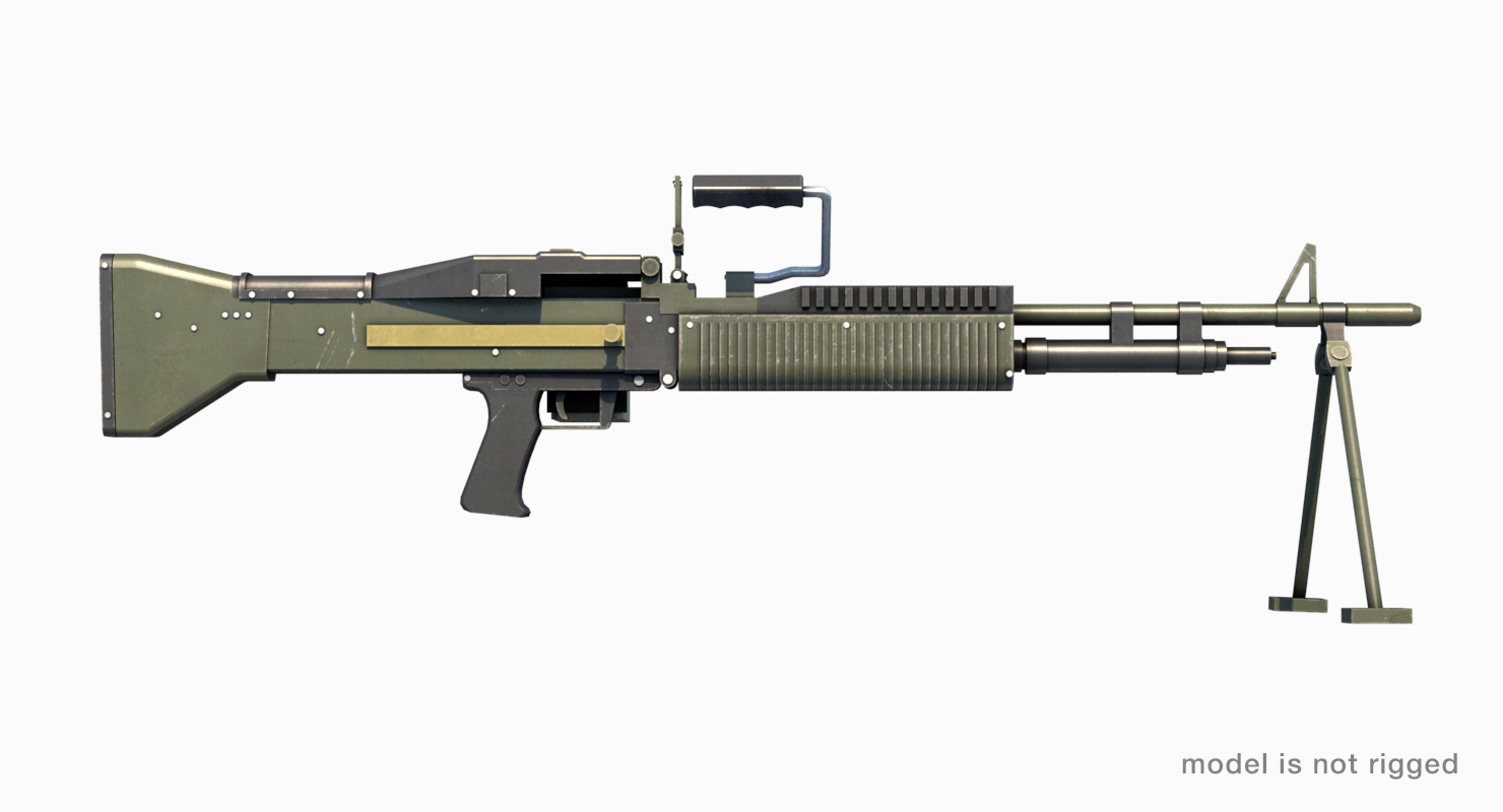 m60机枪3d模型