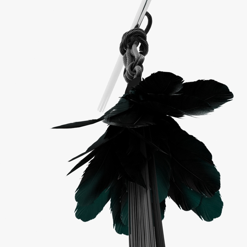 curtain feather raven tassel  3d  model 