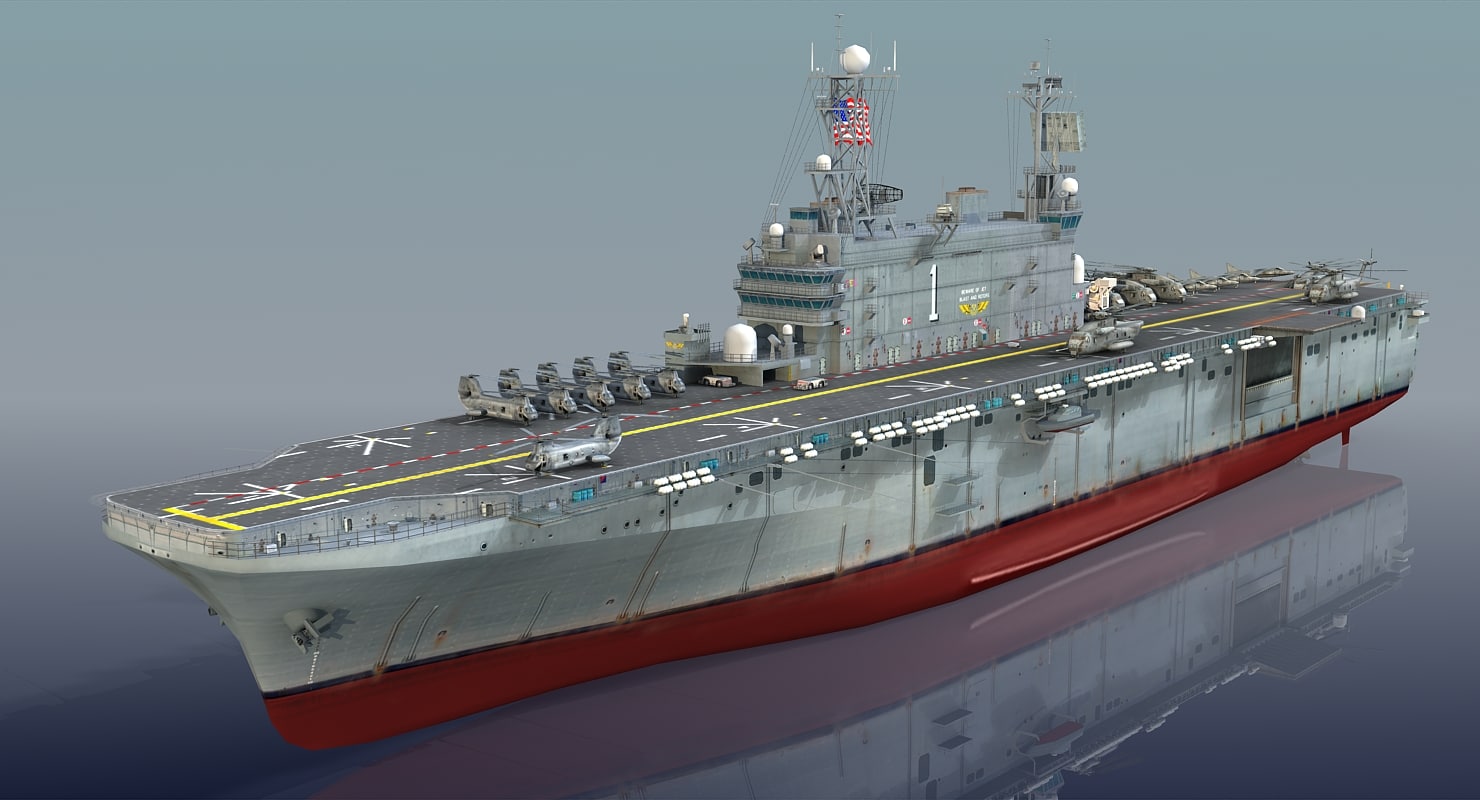 3d model uss tarawa lha 1