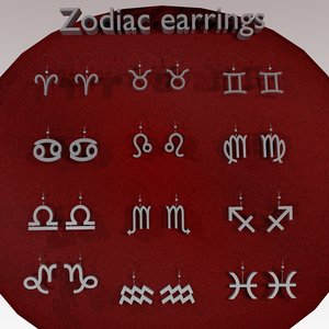 3d zodiac earrings