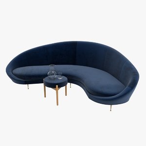 sofa 1950s style ico 3d model