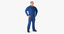 construction worker blue overalls 3d max