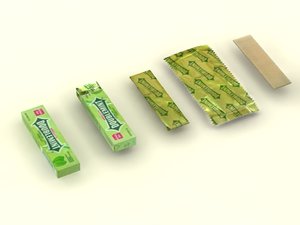 3d doublemint chewing gum model