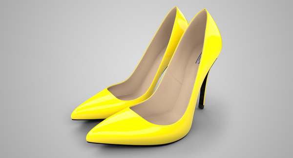 yellow stiletto shoes