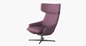 kalm swivel lounge chair 3d model