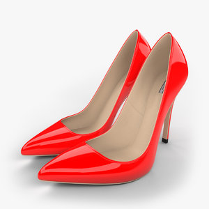 realistic red stiletto shoes 3d max