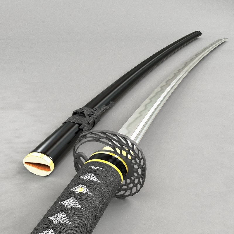 3d model katana sword