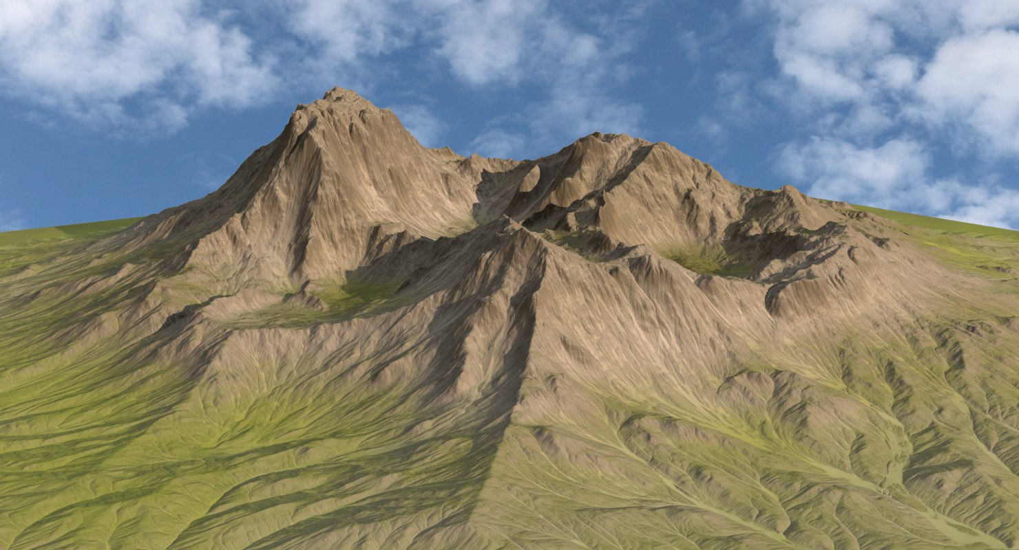 green mountain range landscape 3d max