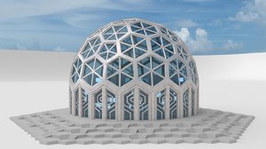 3d small dome hexagon pattern model