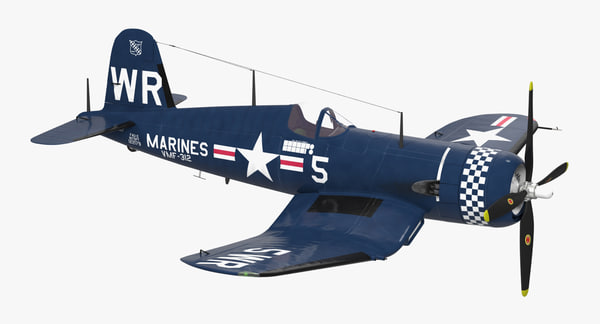 fighter f4u corsair marine corps 3d max