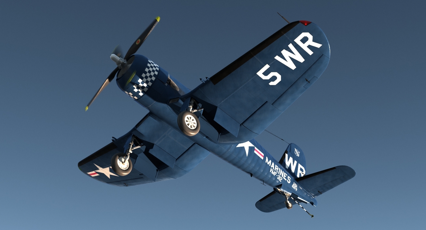 fighter f4u corsair marine corps 3d max