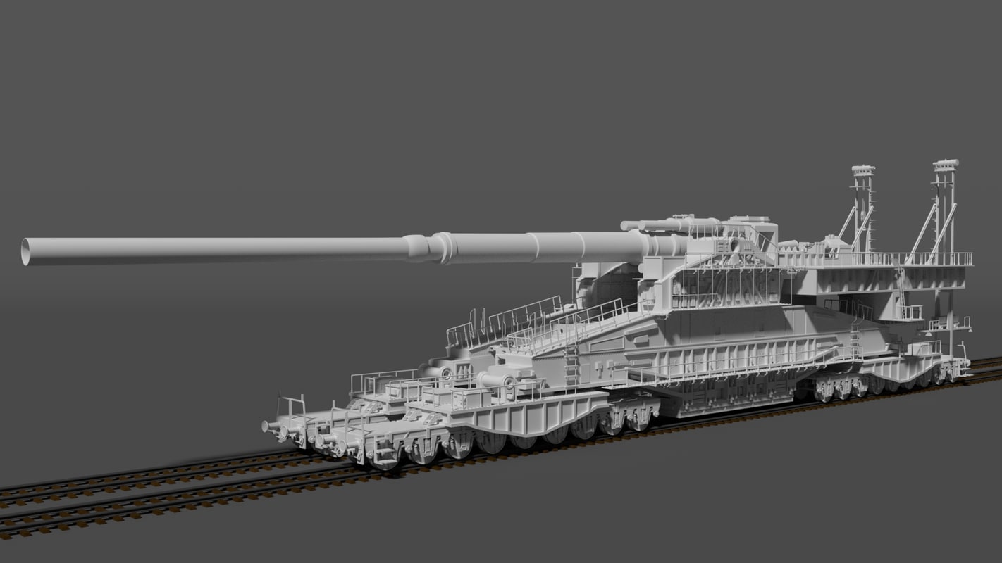 3d model railway gun 800mm gustav