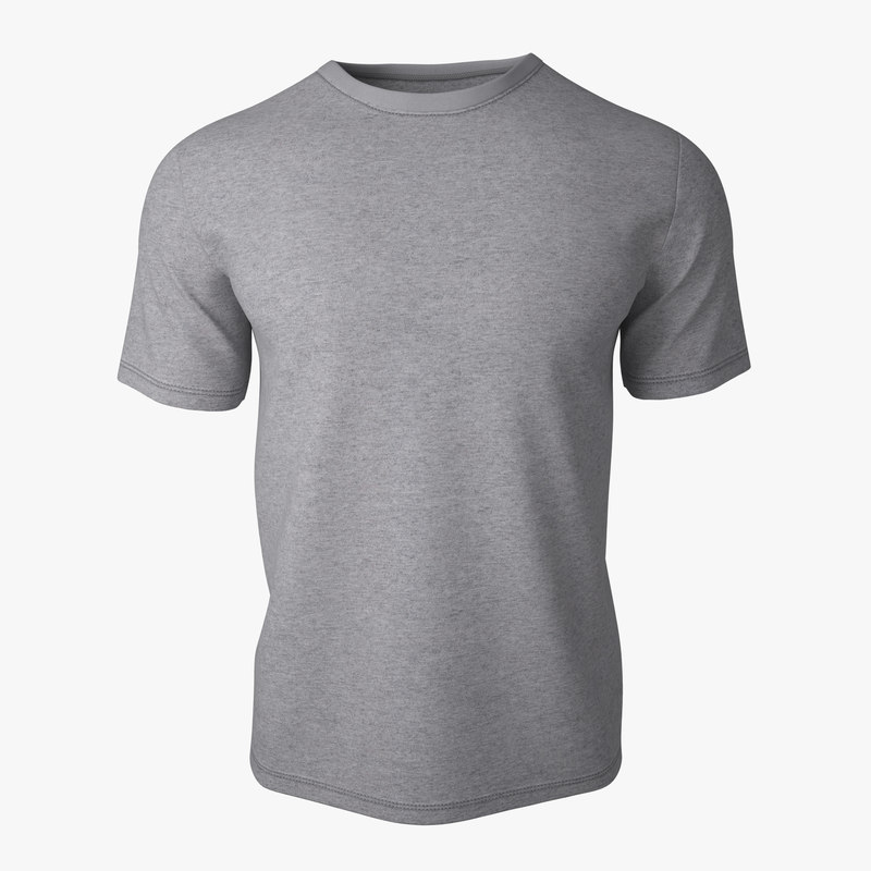 t shirt v2 grey 3d model