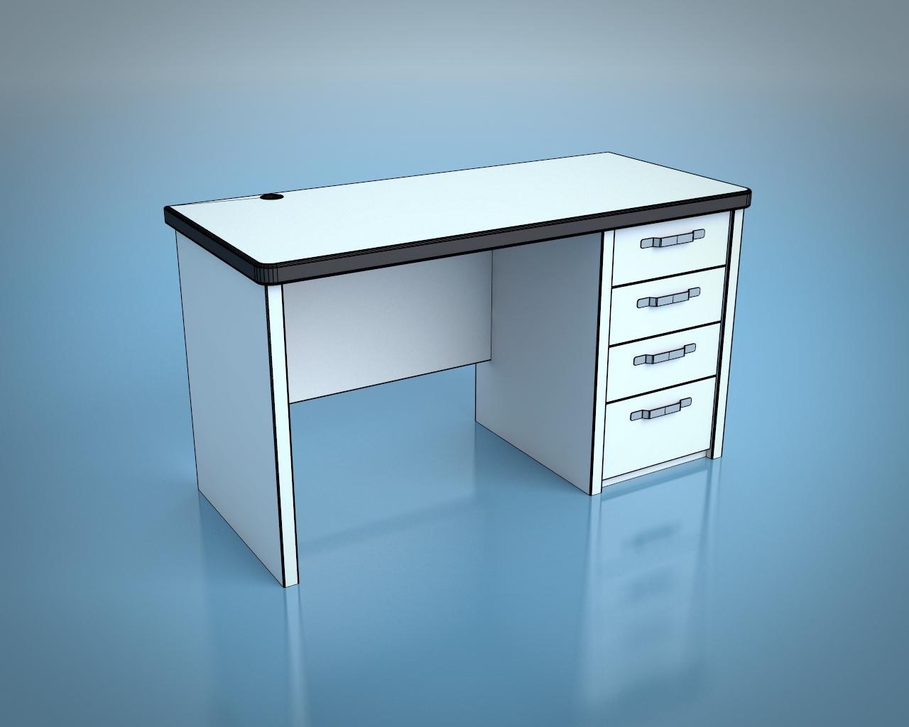 desk office 3d obj