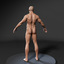 photorealistic male body realistic head model