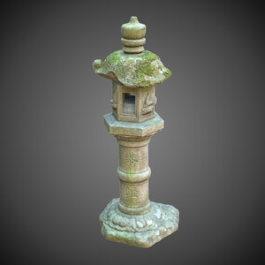 3d japan lantern stone japanese architecture model